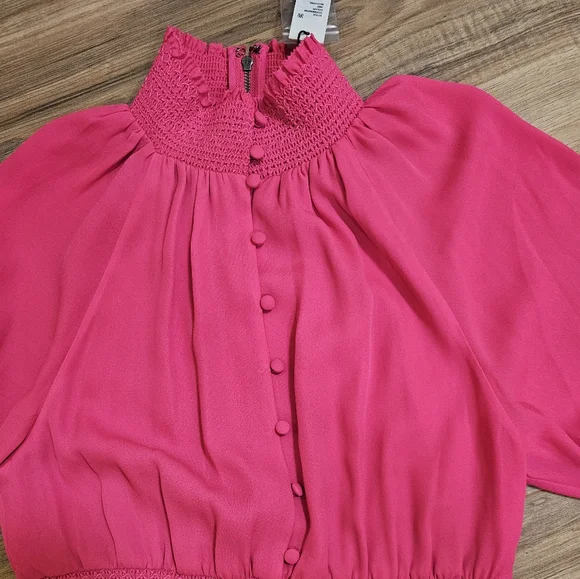 💖HOST PICK💖NEWAlice+Olivia Stacey Bendet Lavinia Smocked Crepe de Chine Dress - Picture 10 of 13